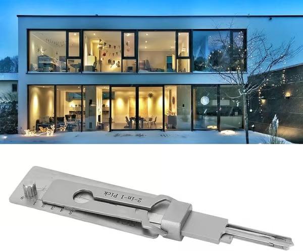 2-in-1 Stainless Steel Key Decoder Tool, Precision Key Gauge for Locksmiths, Durable Handheld Lock Decoding Tool