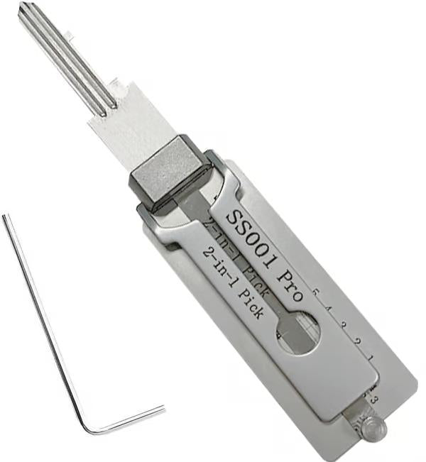 2-in-1 Stainless Steel Key Decoder Tool, Precision Key Gauge for Locksmiths, Durable Handheld Lock Decoding Tool